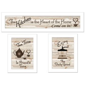 "Kitchen Friendship Collection III" 3-Piece Vignette by Millwork Engineering, White Frame