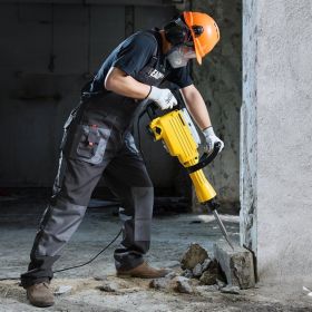 Demolition Jack Hammer Concrete Breaker 2200W Electric Hammer 4 Chisel Bit (Option: Yellow)