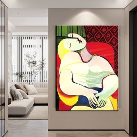 Hand Painted Oil Painting Pablo Picasso After the Original Painting Small the Dream Living Room Hallway Bedroom Luxurious Decorative Painting (style: 01, size: 150X220cm)